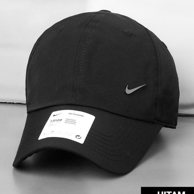 Topi Baseball Metal Logo Besi Topi Pria Wanita Topi Baseball Metal Side Logo Bla White Red