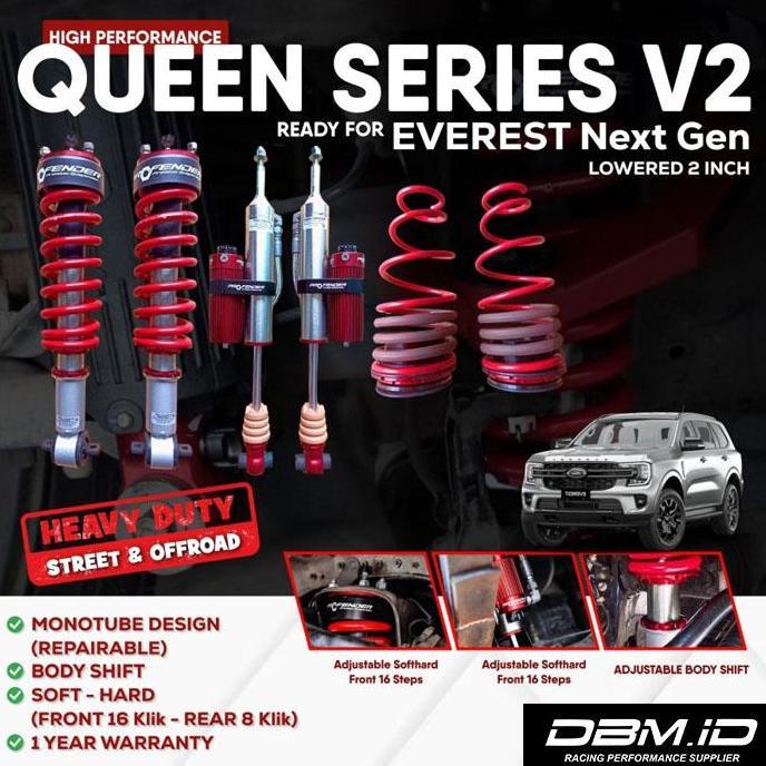 Suspensi Shockbreaker PROFENDER QUEEN SERIES V2 MONOTUBE EVEREST NEXT GEN 2022+