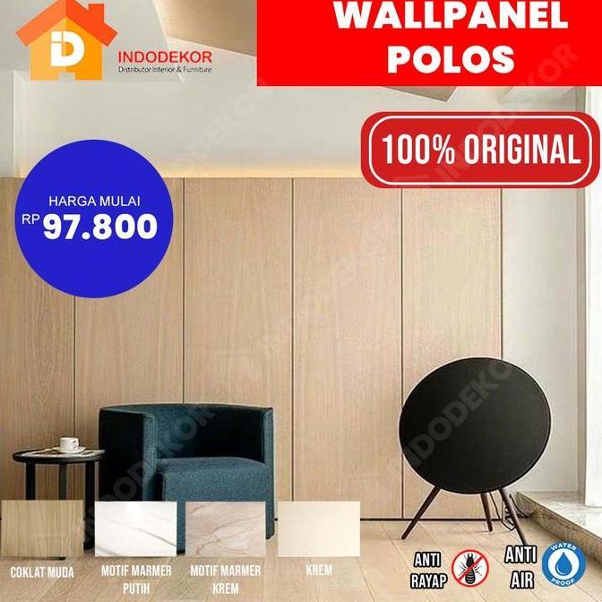 Wallpanel Polos WPC/ Wall Panel Polos PVC/ Wallboard Dinding 3.0 Meter x 40 Cm SAML