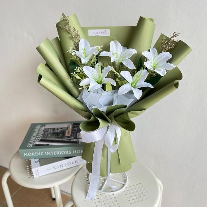 Terlaris [Lily Bouquet] Buket Bunga Lily | Buket Bunga Artificial | Buket Bunga Wisuda Flower