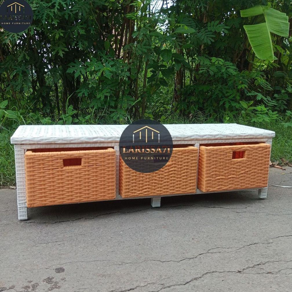 Meja Tv Minimalis Rotan Sintetis Lemari Plastik Rotan Sintetis 3 Laci