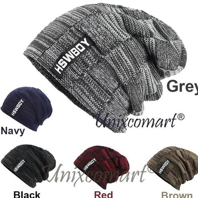 Kupluk Hswboy Topi Beanie Dewasa Knitted Hat Bahan Rajut Tebal