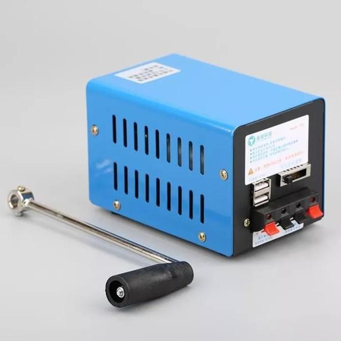 Generator Engkol manual, emergency charger power, pembangkit listrik