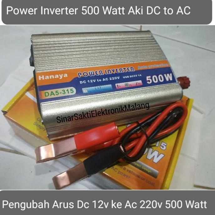 Power Inverter 500 Watt Aki DC to AC 500W W Perubah DC 12V ke AC 220v