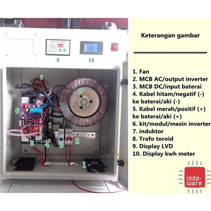 Box panel inverter lengkap trafo 5000 W PSW 5000w low frequency