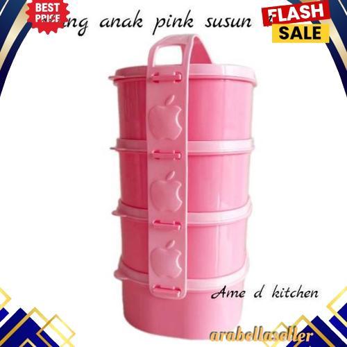 Gradeori Rantang Piknik Anak Susun 4 Pink Golden Lemon Rp 123-4