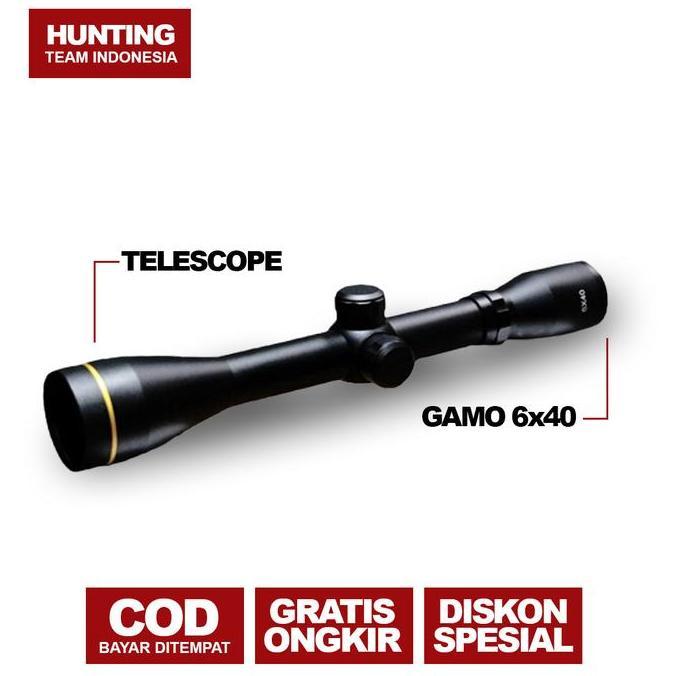 TEROPONG 6X40 - TELESKOP ISTIMEWA PALING MANTAP UNTUK HUNTING DENGAN RETICLE HK TANPA ZOOM ORIGINAL 