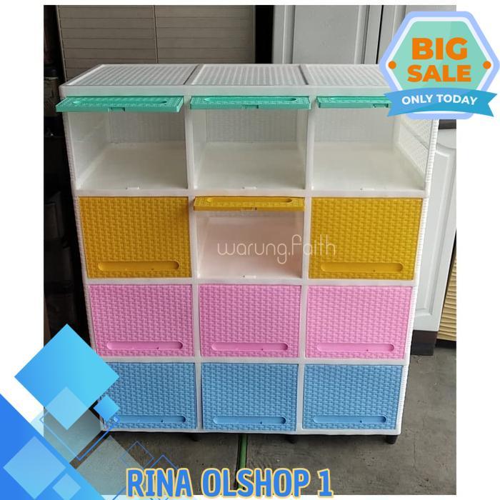 LEMARI PLASTIK CLUB FLIP TRIPLE SUSUN 4 LEMARI 12 PINTU BY RINA OLSHOP ONE