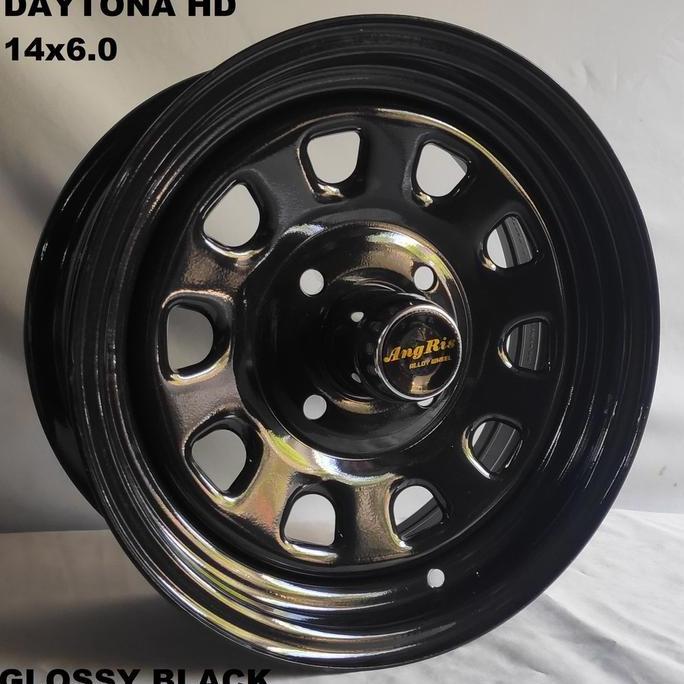 4PCS VELG BESI DAYTONA HD 14X6.0 4H 114.3 ET+15 RING 14 R14 LEBAR 6 INCI MOBIL  KIJANG LAMA - ISUZU 