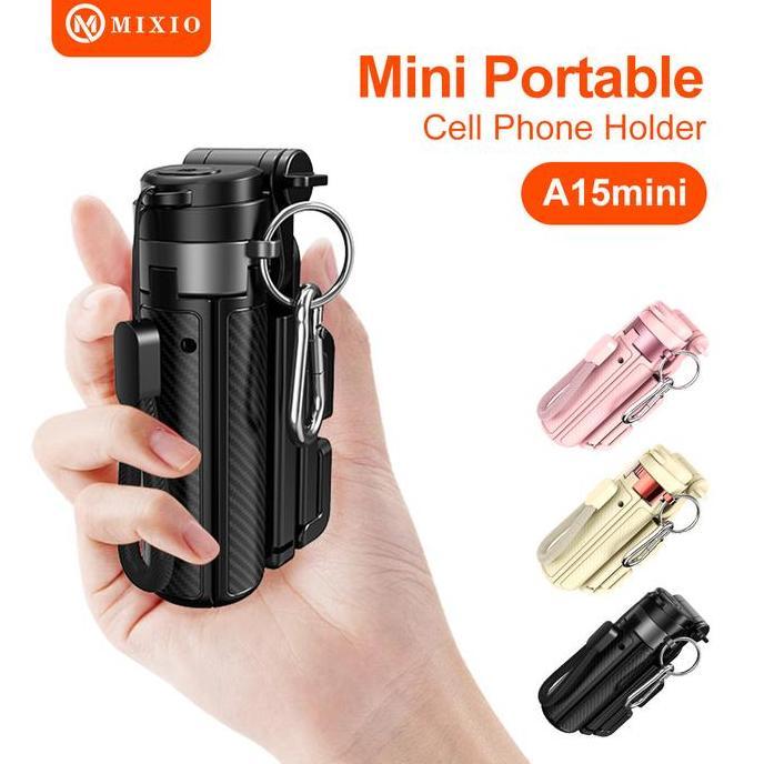 MIXIO A15 Mini Premium Pocket Grip Tripod Mini Selfie Stick Remote Control Tripod 3 In 1 Tongsis Tri