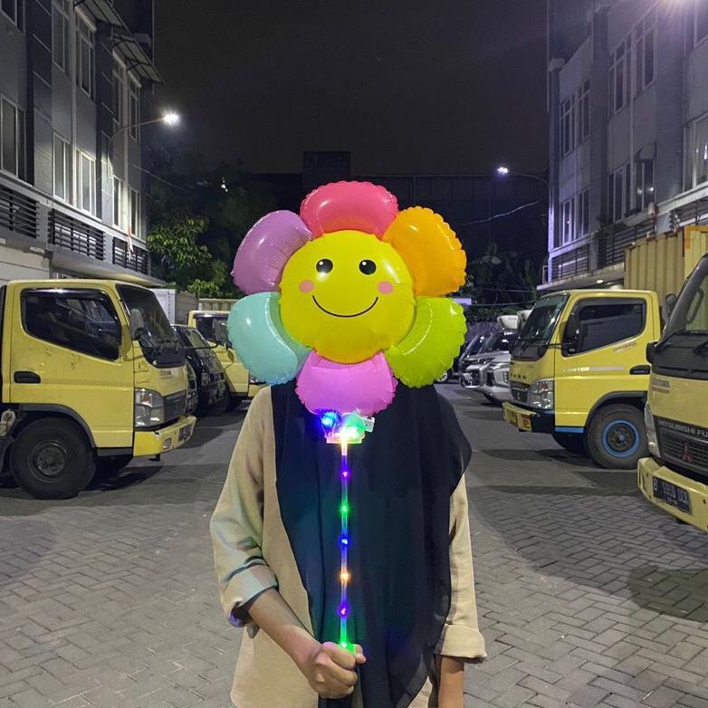Balon Matahari Sunflower + Stick Cup Grosir Murah Ready