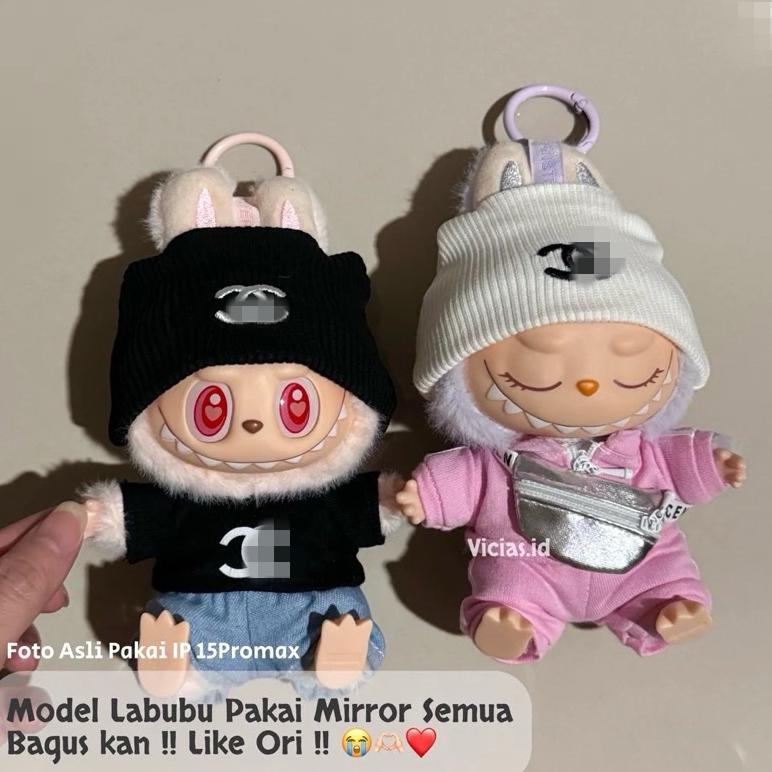 Ready  Baju Pakaian Labubu V1 V2 Branded Chanel Lv Lucu Kacamata Tas Boneka Baru