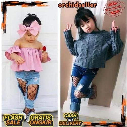 Bebas Ongkir Stocking Jaring Anak Stocking Bolong Stocking Jala Anak Fishing Net Stocking