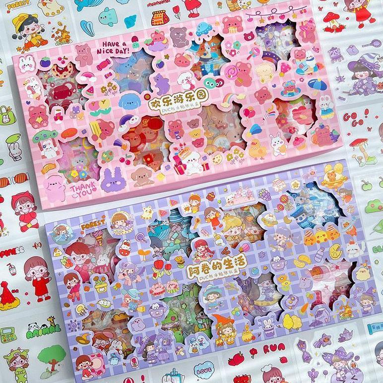 200 Lembar Sticker Box Pvc Jumbo Size Stiker Ready