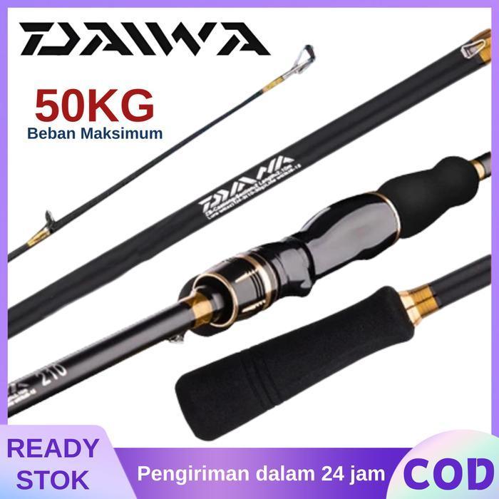 Daiwa Fishing Rod Joran Pancing Carbon Sutet 2 Bagian Tongkat Pancing Putar/Casting M Power 1.65/1.8