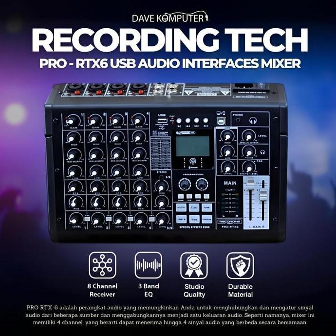Recording Tech Pro Rtx6 Rtx-6 Pro-Rtx6 Usb Audio Analog Mixer