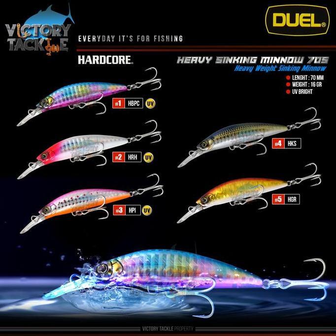 TERMURAH - Lure Duel Hardcore Heavy Minnow 70 MM