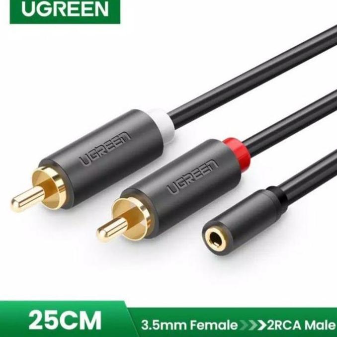 New- Ugreen Kabel Audio 3.5mm to Rca 2 Male Ugreen Aux 3.5mm