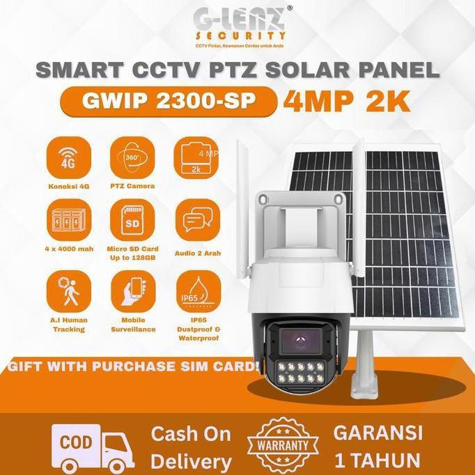 Glenz Cctv Outdoor Sim Card 4G Gwip 2300 - Sp 4Mp | Camera Smart Cctv Ptz  Full Color Night Vision |