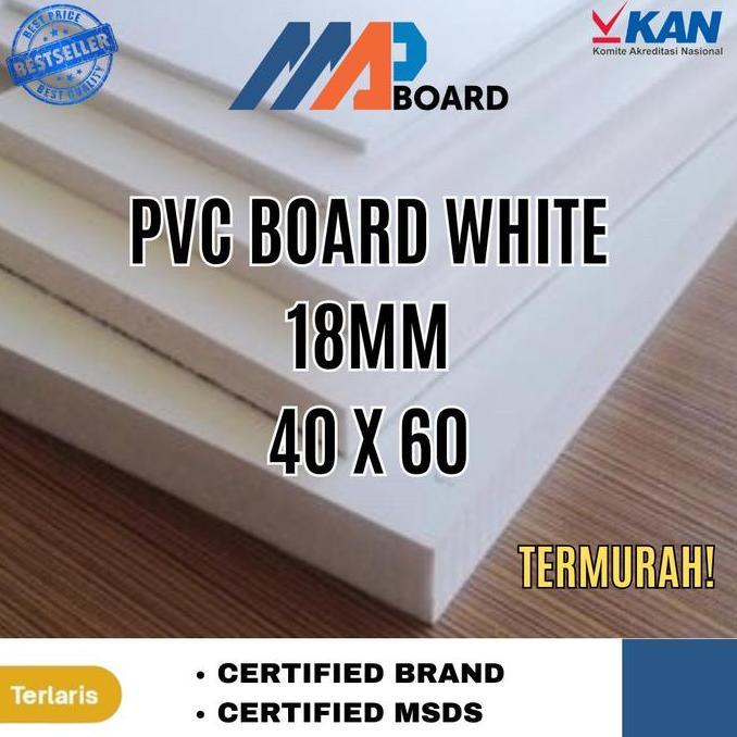 Potongan Pvc Board / Pvc Foam Board / Map Board 18Mm Ukuran 40X60 Cm Kualitas Terbaik Harga Termurah