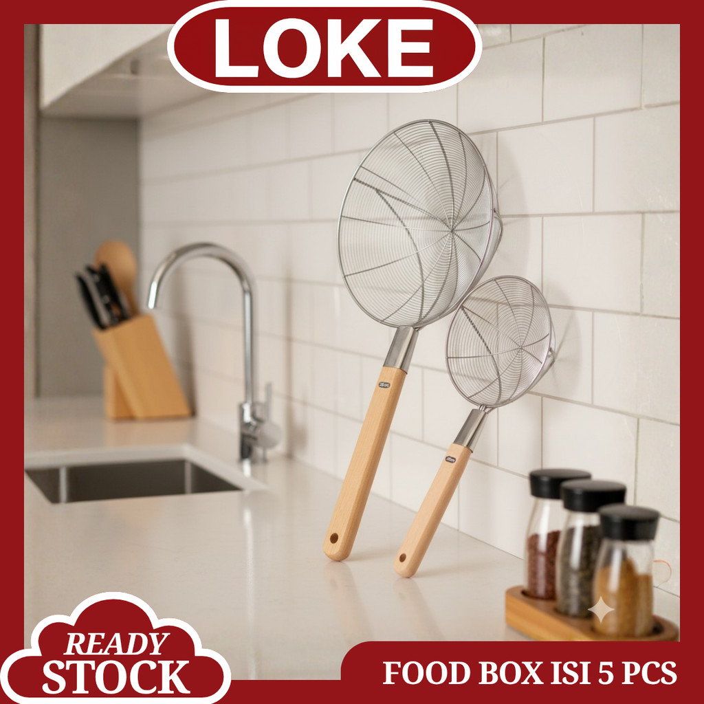 LOKE Saringan Peniris Makanan gorengan Stainless Steel 304 Ukuran Besar/Peniris Gorengan Jumbo