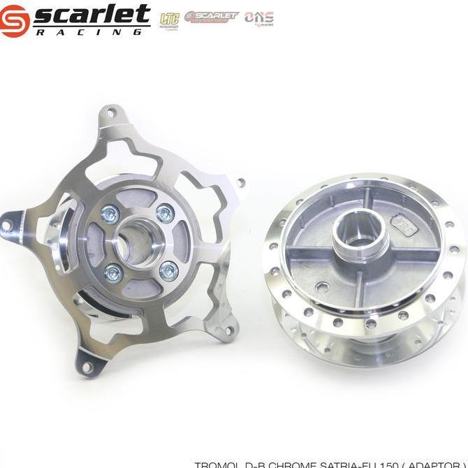 Scarlet Racing - Tromol Trombol Hub Motorcycle Depan Belakang Set Motor Satria FU Adaptor Original