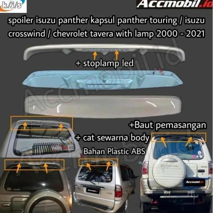 SPOILER ISUZU PANTHER PANTHER TOURING CHEVROLET TAVERA 2000 - 2022 DENGAN LAMPU ORIGINAL DAN TERPERC