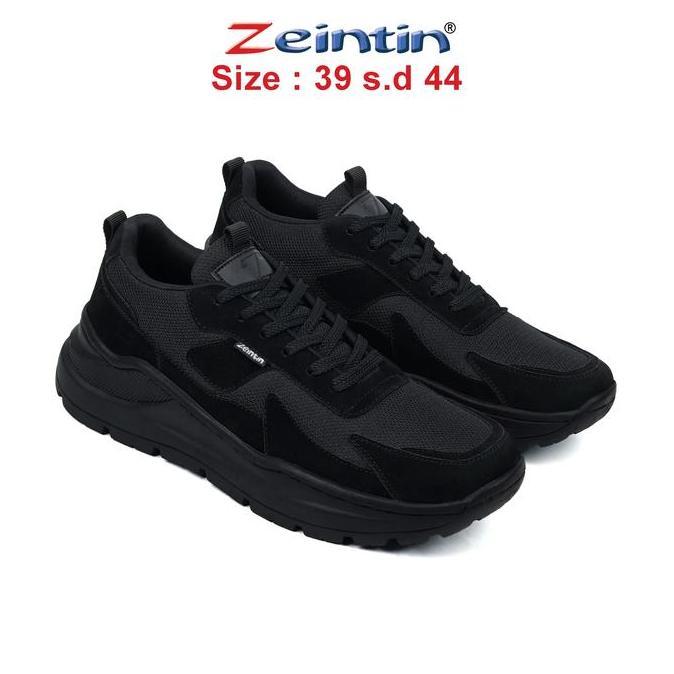 Zeintin - Sepatu Pria Full Hitam Sneakers Pria Sekolah Sepatu Sport Pria Bl