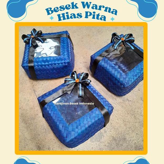 @=@=@=@=] Besek warna mika pita polkadot spesial Box nasi dan snack Hampers Kado