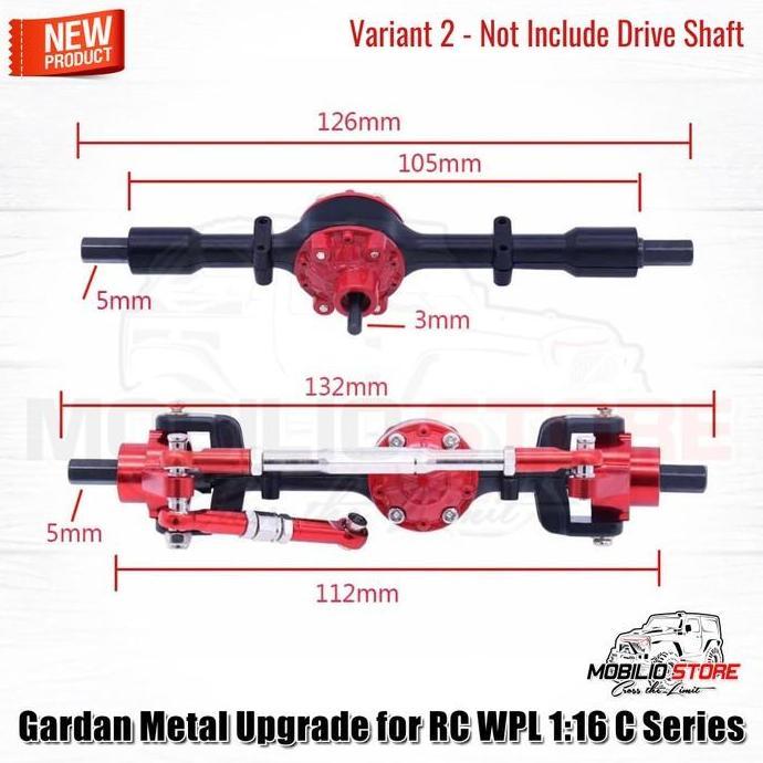 Full Set Gardan Metal Upgrade Axle Shaft Part Rc Mini Wpl 1:16 Offroad