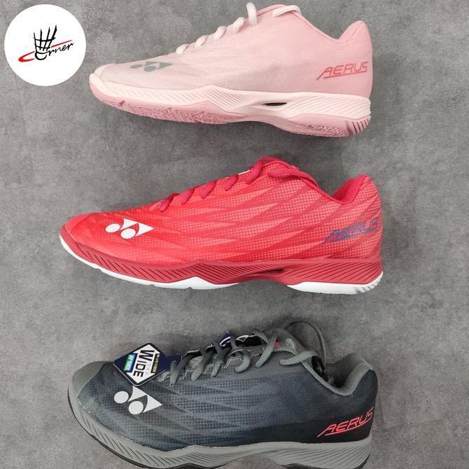 HARGA DISC - Sepatu Badminton Yonex Aerus Z2 Z 2 Men Women Ladies Wide Ruby Red Dark Gray Light Pink