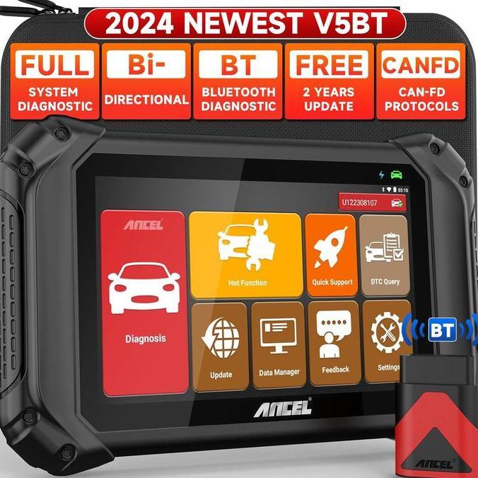 SAPPHIRE ANCEL V5 BT OE-Level OBD2 Scanner Sistem Penuh 12V Mobil Wifi Bluetooth Alat Diagnostik Nir