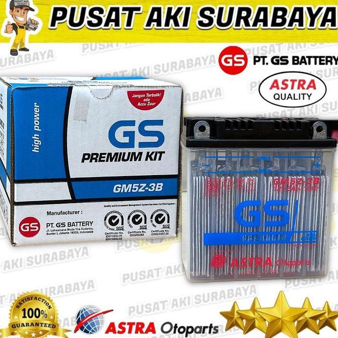 NEW TERMURAH AKI GS ASTRA GM5Z - 3B ACCU BASAH MEGAPRO PRIMUS SATRIA 120 R