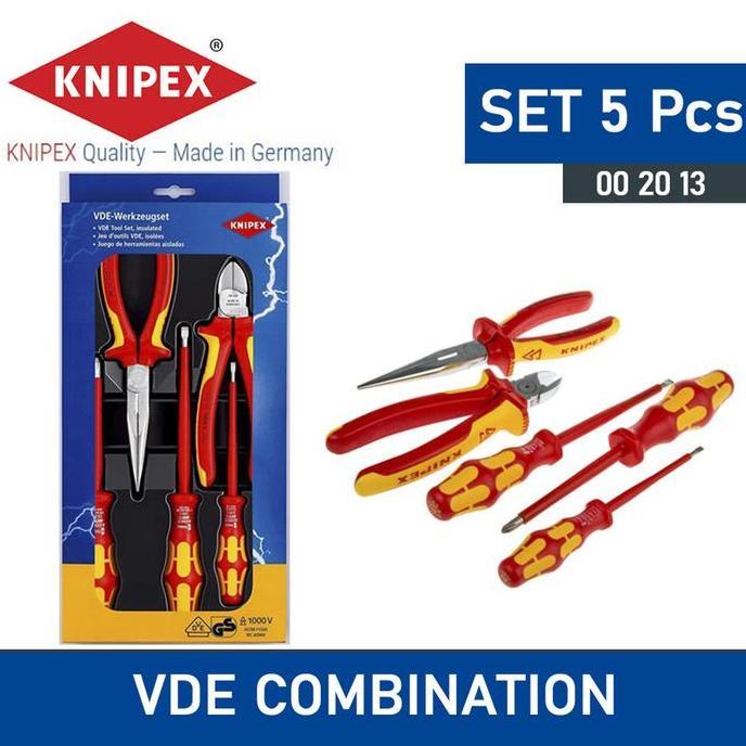 RALPH Tang Obeng Listrik VDE 00 20 13 KNIPEX WERA Toolkit Tool Set VDE 5 Pcs