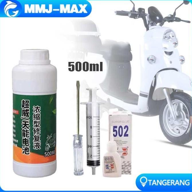 GALGALI 500ml Cairan Perbaikan Perawatan Aki Basah & Kering Cairan Baterai Solusi Air/Cairan Perbaik