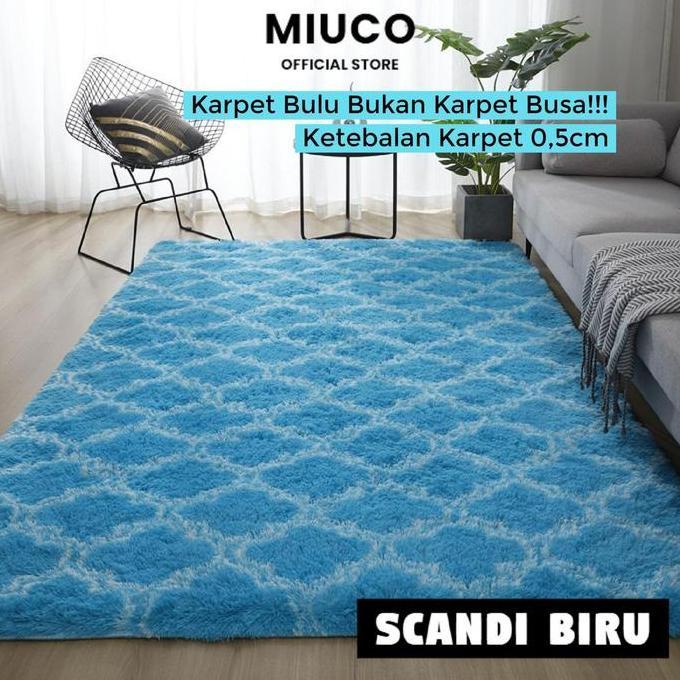 [COD] Miuco - 200x200 Karpet bulu Ombre lembut tebal bulu 4cm karpet lantai