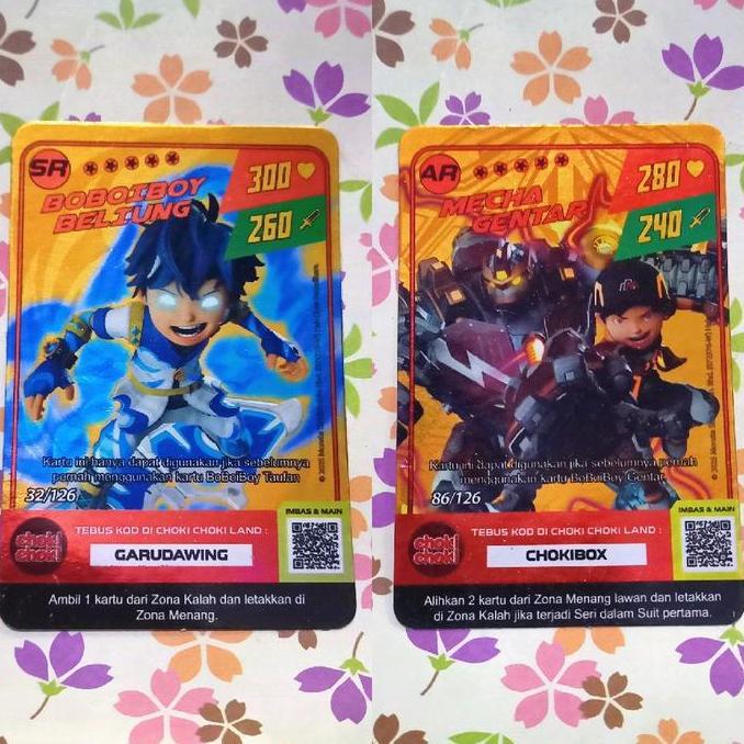 kartu boboiboy beliung SR - mecha gentar AR - kartu boboiboy monsta galaxy card HIGH QUALITY