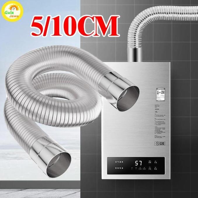 2"/4 Inch Pipa Cerobong Asap Flexible 1.5 Meter Selang Exhaust Aluminium Anti Karat Sambungan Kuat C