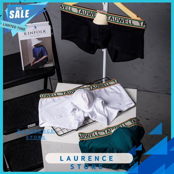 TAUWELL BOXER PRIA KANTONG DEPAN (GRATIS CUP) KATUN DEWASA LAURENXE STORE