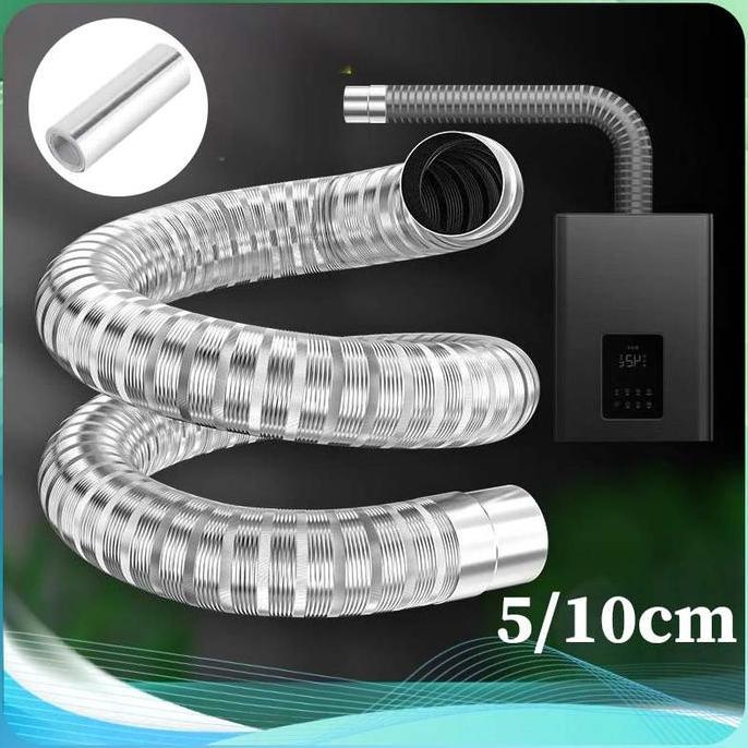 2"/4 Inch Selang Exhaust Aluminium Pipa Cerobong Asap Fleksibel Ducting Cerobong Asap Cooker Hood