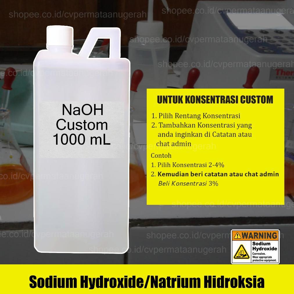 Larutan NaOH Custom dibawah 40% / Larutan Natrium Hidroksida / Sodium Hydroxide Solution 1000 ml
