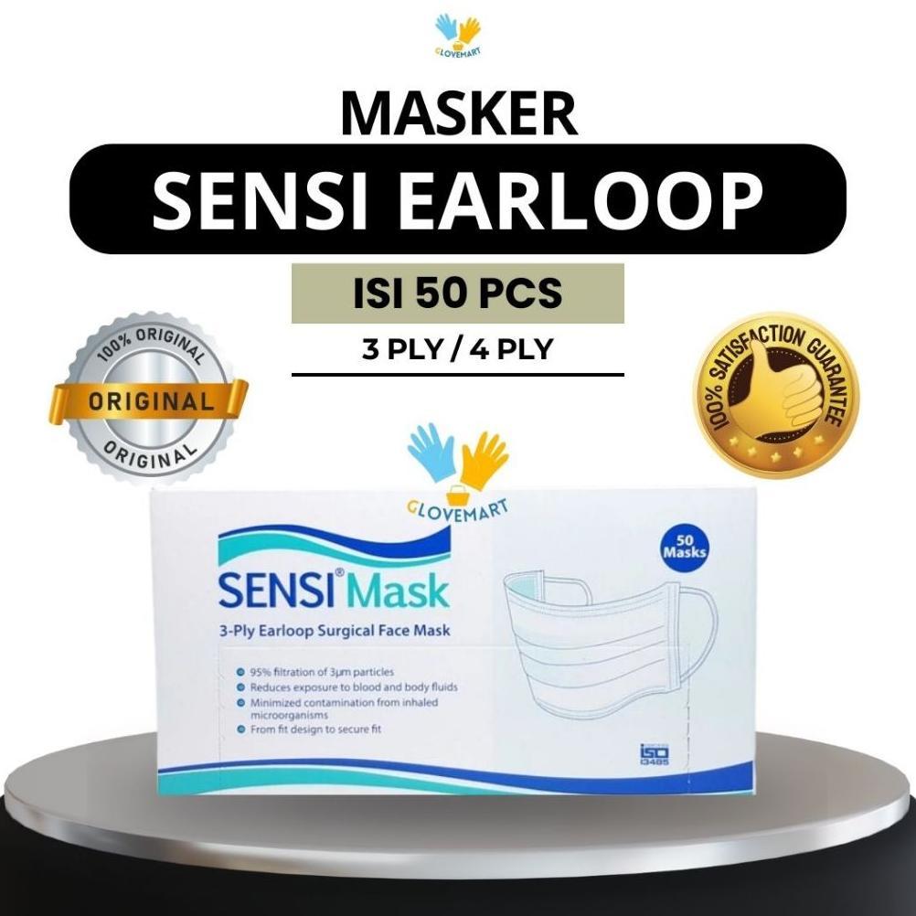 Masker Sensi Earloop 3ply / Masker Sensi 3ply / Masker 3ply Sensi / Masker Sensi Earloop 4ply / Mask