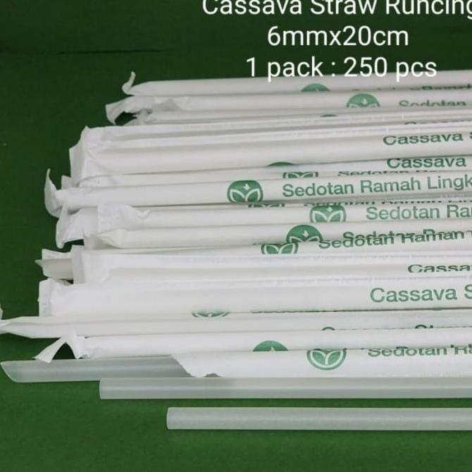 New- Cassava Straw/Sedotan Cassava Runcing 6mmx20cm Wrap Paper