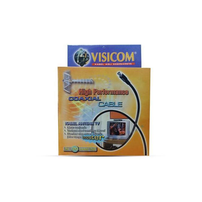 Kabel Antena TV Visicom Coaxial Rg6 + Jack 20 Meter