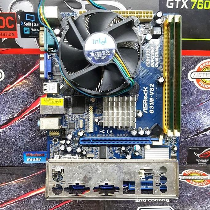 PAKET MOBO G31 ASUS GABYTE MSI ASROCK RAM 2GB PROCESSOR E7XX DAN FAN