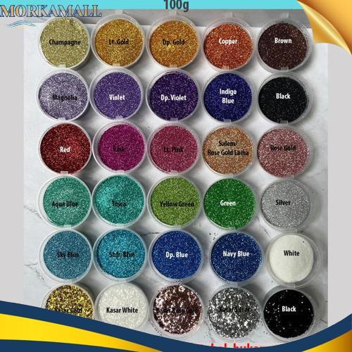 Cuci Gudang 100G Glitter Bubuk Powder Gliter Serbuk Glitter Bahan Henna, Slime, Nail Art, Resin