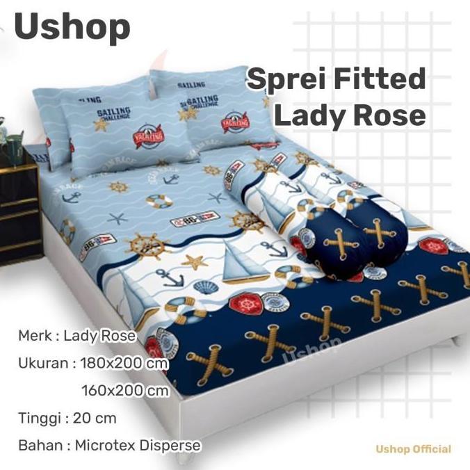 HARGA DISC - Sprei lady rose Ukuran 180x200 & 160x200 Minimalis Bunga uSHOP