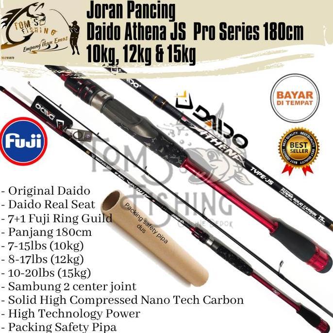 Joran Pancing Daido Athena Pro Series Fuji JS 180cm (12kg & 15kg) Japan Style Power Solid - Toms Fis