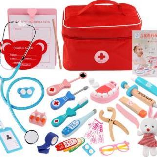 Wooden Doctor Dentist Set mainan edukasi dokter gigi kayu play pretend