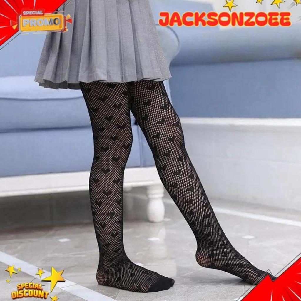 Top Seller Stocking Jaring Motif Anak Stoking Anak Jala Bolong Hitam Putih
